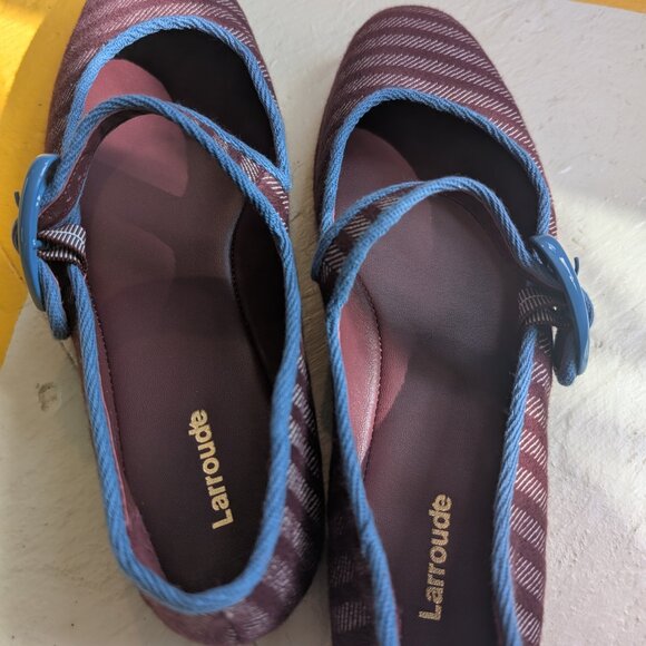 Larroudé Verona Stripe Ballet Flats Size 8.5 - Picture 4 of 11